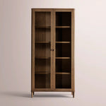 Luvoriel Glass Cabinet — BROWN OAK