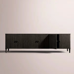 Luvoriel Media Console — BLACK OAK / 6-DOOR 96