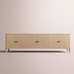Luvoriel Media Console — GREIGE OAK / 6-DOOR 96