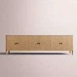 Luvoriel Media Console — LIGHT OAK / 6-DOOR 96