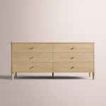 Luvoriel Drawer Dresser — GREIGE OAK / 6-DRAWER