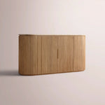 Sopravelle Emperador Media Console — NATURAL OAK / GOLD MARBLE / 2-DOOR 60“