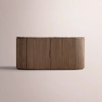 Sopravelle Emperador Media Console — BROWN OAK / BROWN MARBLE / 2-DOOR 60“