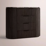 Sopravelle Emperador Tall Drawer Dresser — BLACK OAK / BLACK MARBLE / 50