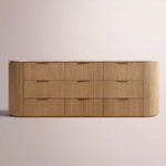 Sopravelle Emperador Drawer Dresser — NATURAL OAK / GOLD MARBLE / 90