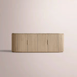 Sopravelle Emperador Media Console — GREIGE OAK / GREY MARBLE / 4-DOOR CONSOLE 72“
