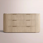 Sopravelle Emperador Drawer Dresser — WHITEWASHED OAK / WHITE MARBLE / 72