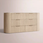 Sopravelle Emperador Drawer Dresser — WHITEWASHED OAK / WHITE MARBLE / 72