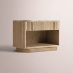 Ethoria Emperador Open Nightstand — GREIGE OAK-GREY MARBLE / 32