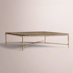 Caloria Thaddeus Marble Square Coffee Table — BROWN MARBLE-BRASS / 52