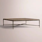 Caloria Thaddeus Marble Square Coffee Table — BROWN MARBLE-BRONZE / 52