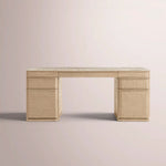 Liromelle Emperador Desk — GREIGE BRUSHED OAK / GREY EMPERADOR MARBLE / 60