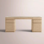 Liromelle Emperador Desk — GREIGE BRUSHED OAK / GREY EMPERADOR MARBLE / 72