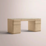 Liromelle Emperador Desk — GREIGE BRUSHED OAK / GREY EMPERADOR MARBLE / 60
