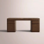Liromelle Emperador Desk — BROWN BRUSHED OAK / BROWN EMPERADOR MARBLE / 60