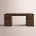 Liromelle Emperador Desk — BROWN BRUSHED OAK / BROWN EMPERADOR MARBLE / 72
