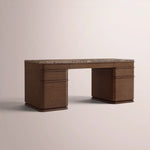 Liromelle Emperador Desk — BROWN BRUSHED OAK / BROWN EMPERADOR MARBLE / 60