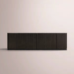 Liromelle Emperador Media Console — BLACK OAK-BLACK MARBLE / 6-DOOR 96