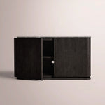 Liromelle Emperador Media Console — BLACK OAK-BLACK MARBLE / 2-DOOR 48
