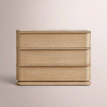 Liromelle Emperador Closed Nightstand — LIGHT BRUSHED OAK / CREMA EMPERADOR MARBLE / 32