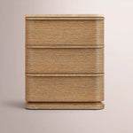 Liromelle Emperador Closed Nightstand — NATURAL BRUSHED OAK / GOLD EMPERADOR MARBLE / 20