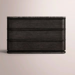 Liromelle Emperador Closed Nightstand — BLACK BRUSHED OAK / BLACK EMPERADOR MARBLE / 38