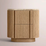 Ethoria Emperador Closed Nightstand — NATURAL OAK-GOLD MARBLE / 20
