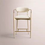 Vavelle Fabric Bar & Counter Stool — WHITEWASHED / BRASS