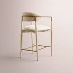 Vavelle Fabric Bar & Counter Stool — WHITEWASHED / BRASS