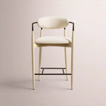 Vavelle Fabric Bar & Counter Stool — WHITEWASHED / BRONZE
