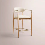 Vavelle Fabric Bar & Counter Stool — LIGHT OAK / BRASS
