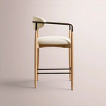 Vavelle Fabric Bar & Counter Stool — LIGHT OAK / BRONZE