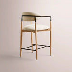 Vavelle Fabric Bar & Counter Stool — LIGHT OAK / BRONZE