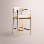 Vavelle Fabric Bar & Counter Stool — LIGHT OAK / BRONZE
