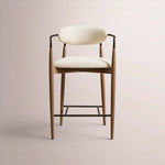 Vavelle Fabric Bar & Counter Stool — BROWN OAK / BRONZE