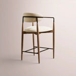 Vavelle Fabric Bar & Counter Stool — BROWN OAK / BRONZE