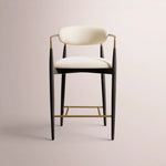 Vavelle Fabric Bar & Counter Stool — BLACK OAK / BRASS