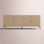 Luvoriel Reeded Sideboard — GREIGE OAK / 4 DOOR 84