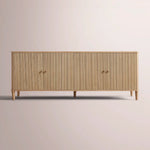 Luvoriel Reeded Sideboard — LIGHT OAK / 4 DOOR 84