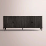 Luvoriel Reeded Sideboard — BLACK OAK / 4 DOOR 84