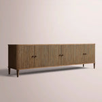 Luvoriel Reeded Media Console — BROWN OAK / 6-DOOR 96