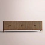 Luvoriel Reeded Media Console — BROWN OAK / 6-DOOR 96