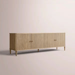 Luvoriel Reeded Media Console — GREIGE OAK / 4-DOOR 72