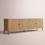 Luvoriel Reeded Media Console — LIGHT OAK / 4-DOOR 84