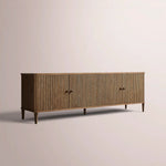 Luvoriel Reeded Media Console — BROWN OAK / 4-DOOR 72