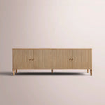 Luvoriel Reeded Media Console — LIGHT OAK / 4-DOOR 72
