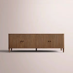 Luvoriel Reeded Media Console — BROWN OAK / 4-DOOR 72