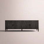 Luvoriel Reeded Media Console — BLACK OAK / 4-DOOR 72
