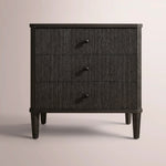Luvoriel Reeded Closed Nightstand — BLACK OAK / 26