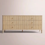 Luvoriel Reeded Drawer Dresser — GREIGE OAK / 6-DRAWER